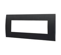 1 plaque, 7 modules/places, compatible avec Vimar Arke, noir noir, plaques rectangulaires carrées, plastique de haute qualité, 100% compatible avec les supports et les modules d'origine