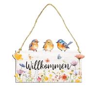 1 plaque de bienvenue - Décoration de porte de printemps - Plaque de porte de bienvenue en bois - Parfait pour le printemps, nouvelle décoration de la maison