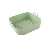 1 plaque de cuisson carrée en silicone double oreille for friteuse à air chaud, épaisse et résistante la chaleur, avec isolation thermique(1PC Green)