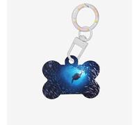 1 plaque d'identification double face en forme d'os de chien avec porte-clés pour animaux de compagnie