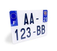 1 Plaque d'immatriculation 4x4 - plexi homologué - Made in France - SIV 27,5x20cm - résistance aux Chocs, aux intempéries et Anti UV - avec Rivets Inclus