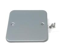 1 plaque d'obturation simple en métal - Couvercle mural durable pour prises électriques avec vis incluses (80 x 80 x 4 mm)