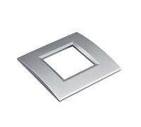 1 plaque en plastique carrée, 2 modules placés par boîte 502, compatible avec Bticino Living Light, couleur gris/argent, série MBL