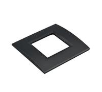 1 plaque en plastique carrée, 2 modules placés par boîte 502, compatible avec Bticino Living Light, couleur noire, série MBL