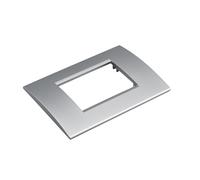 1 plaque en plastique carrée, 3 modules placés par boîte 503, compatible avec Bticino Living Light, couleur gris/argent, série MBL