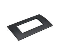 1 plaque en plastique carrée, 4 modules placés par boîte 504, compatible avec Bticino Living Light, couleur noire, série MBL
