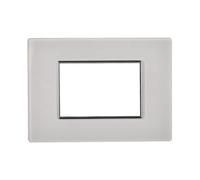1 plaque en verre, 3 modules/places, compatible avec BTicino Axolute, blanc blanc, plaques rectangulaires carrées, verre de haute qualité, 100% compatible avec les supports et modules d'origine