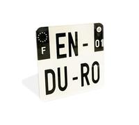 1 Plaque Moto Enduro - 10x10 cm - Plaque Fantaisie Enduro - résistance aux chocs, aux intempéries et anti UV - livrée avec rivets - Plaque immatriculation décorative