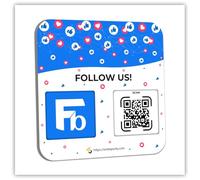 1 plaque QR pour Facebook - Obtenez plus d'abonnés et boostez votre présence - Support de révision - Panneau d'évaluation de code QR - Adhésif au dos