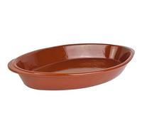 1 plat à gratin méditerranéen - 32 x 18 x 5 cm - Environ 1250 ml - Plat de service émaillé ovale - Passe au lave-vaisselle