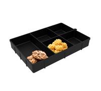 1 plateau de service divisé - Boîte à goûter | Organiseur à 5 compartiments, plateau portable | Plateau alimentaire réutilisable | Pour aliments, biscuits, chocolat, sandwich, bonbons, fromage