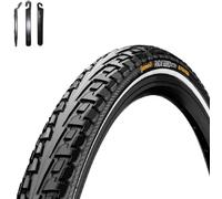 1 pneu de vélo Continental Ride Tour E-25 Noir/Reflex 28-622 (28 x 1 5/8 x 1 1/8) avec démonte-pneu