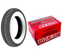 1 pneu kenda K 333 avec bande blanche mesure 3.00 - 10 avec 1 chambre à air KENDA kenda pour vespa 50 pK xL