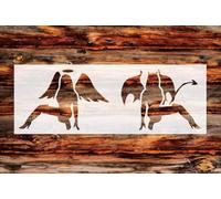 1 pochoir personnalisé de 7,6 x 20,3 cm (PD-31) Good & Bad / Angel & Devil Arts et travaux manuels, scrapbooking, peinture sur le mur en bois et verre