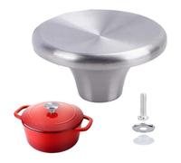 1 poignée de rechange en acier inoxydable pour couvercle de casserole Creuset, Aldi, Lodge et autres boutons de rechange en fonte émaillée (argent)
