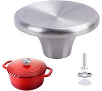 1 poignée de rechange en acier inoxydable pour couvercle de casserole Le Creuset, Aldi, Lodge et autres boutons de rechange en fonte émaillée (argent)