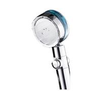 1 pommeau de douche à filtre à eau turbo avec tuyau et support haute pression(Silver set)