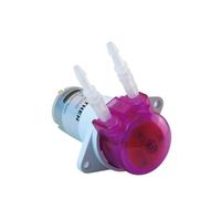 1 pompe péristaltique 12 V/24 V, pompe doseuse avec 6 rouleaux, débit de haute précision réglable, transfert de liquide silencieux for aquarium(2x4 pharmed bpt tube,6V)