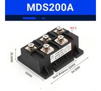 1 pont redresseur triphasé en cuivre pour alimentation CC, 1600 V, dissipation rapide de la chaleur (MDS100A (type 1)) (MDS200A (Type 1))