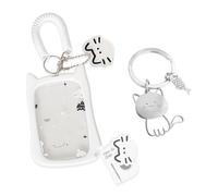 1 Porte-Carte d'oreille De Chat Et 1 Étiquette De Chat, Transparent Et Facile À Voir, Protection De Document Résistante Aux Rayures Et À l'usure, Portable Et Pas Facile À Perdre.