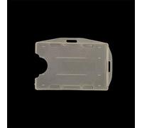 1 porte-cartes d'identité en plastique rigide PP double face ouvert pour 2 cartes horizontal/vertical (95 mm x 64 mm)