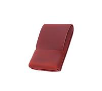 1. Porte-cartes et porte-monnaie en cuir fait à la main - Étui de crédit rétro pour homme et femme - Étui de voyage rétro essentiel pour homme et femme, rouge vin