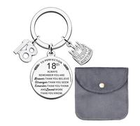 1 porte-clés cadeau d'anniversaire avec 1 sac cadeau, porte-clés d'anniversaire, porte-clés inspirant, cadeau pour 18e anniversaire pour garçons et filles, argenté, taille unique