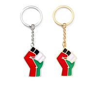 1 porte - clés en argent avec pendentif drapeau palestinien - acrylique double face - porte - clés pistolet