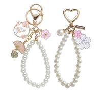 1 Porte-Clés en Fleurs De Cerisier Et 1 Porte-Clés en Lapin, Porte-Clés Doux Et Mignon, Porte-Clés pour Femmes, Porte-Clés Décoratif