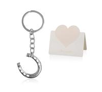 1 Porte-Clés en Forme De Fer À Cheval Et 1 Carte, Porte-Clés Cadeau Créatif, Porte-Clés Simple Et À La Mode, Porte-Clés Décoratif