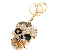 1 Porte-clés en Forme de tête de Mort en Diamant pour à Main, Ornement Artisanal, Porte-clés de Voiture, Cadeau pour Fille et Femme (Noir)