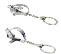 1 porte-clés piège à ours fonctionne avec un porte-clés amusant pour ouvrir la fermeture éclair porte-clés Trick porte-clés piège à souris Mini clé piège à ours (acier inoxydable)