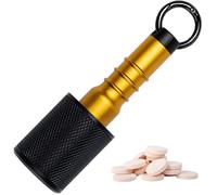 1 porte-clés porte-pilule avec 2 compartiments, petit étui de rangement portable et étanche pour médicaments quotidiens, vitamines et en déplacement