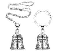 1 Porte-Clés Punk Et 1 Collier Punk, Collier Rétro, Pendentif Style Moto, Cloche Moto, Décoration Personnalisée, Accessoires Mode