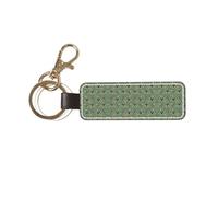 1 porte-clés rectangulaire en cuir, porte-clés, mini pendentif artisanal,Airedale Terrier Toys Race de chien vert