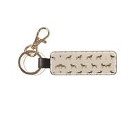 1 porte-clés rectangulaire en cuir, porte-clés, mini pendentif artisanal,Border Terrier Chien Chiens Border Terriers Tan