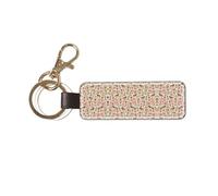 1 porte-clés rectangulaire en cuir, porte-clés, mini pendentif artisanal,Border Terrier Chien Fleurs Vintage