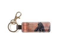 1 porte-clés rectangulaire en cuir, porte-clés, mini pendentif artisanal,Cane Corso, gros chiens noirs, animaux de compagnie