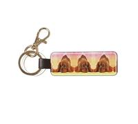 1 porte-clés rectangulaire en cuir, porte-clés, mini pendentif artisanal,Cavalier King Charles Spaniel