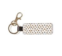 1 porte-clés rectangulaire en cuir, porte-clés, mini pendentif artisanal,Citrouille d'Halloween en forme de bouledogue français