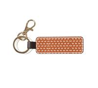 1 porte-clés rectangulaire en cuir, porte-clés, mini pendentif artisanal,Jack Russell Terriers Orange Cute Dog Jack Russells