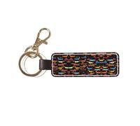 1 porte-clés rectangulaire en cuir, porte-clés, mini pendentif artisanal,J'aime mon chien Teckels Imprimer