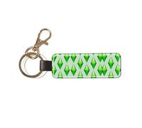 1 porte-clés rectangulaire en cuir, porte-clés, mini pendentif artisanal,Les Sims Plumbob