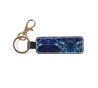 1 porte-clés rectangulaire en cuir, porte-clés, mini pendentif artisanal,Neurologie des neurones et des cellules cérébrales 3D