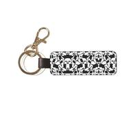 1 porte-clés rectangulaire en cuir, porte-clés, mini pendentif artisanal,Tueur de baleines et d'orques