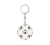 1 porte-clés rond en métal, porte-clés, mini pendentif artisanal,Ballon de football