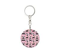 1 porte-clés rond en métal, porte-clés, mini pendentif artisanal,Célébration d'anniversaire du Bouvier Bernois Joyeux anniversaire chien