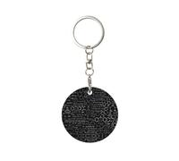 1 porte-clés rond en métal, porte-clés, mini pendentif artisanal,Chimie scientifique abstraite