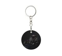 1 porte-clés rond en métal, porte-clés, mini pendentif artisanal,Chiot Cane Corso Pets Chiot Cane Corso noir