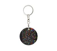 1 porte-clés rond en métal, porte-clés, mini pendentif artisanal,Formule mathématique physique